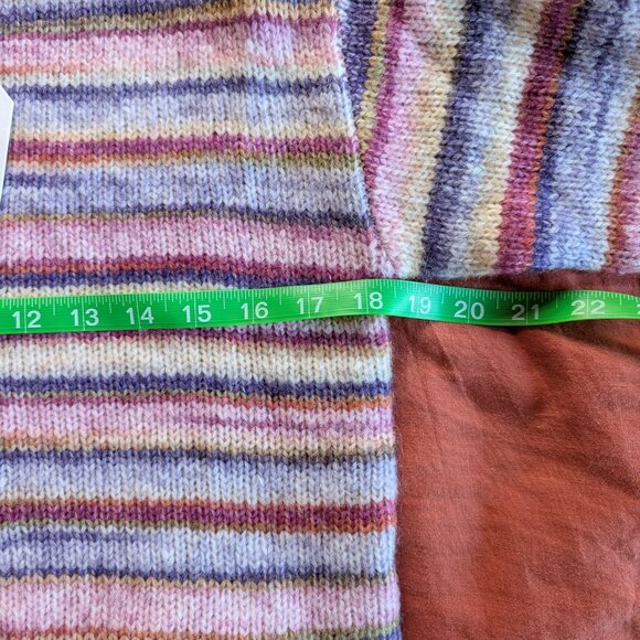 Fatface Kids Girls 11 12 yrs Striped Cozy Pink Purple Sweater Dress Wool Blend - Picture 6 of 9